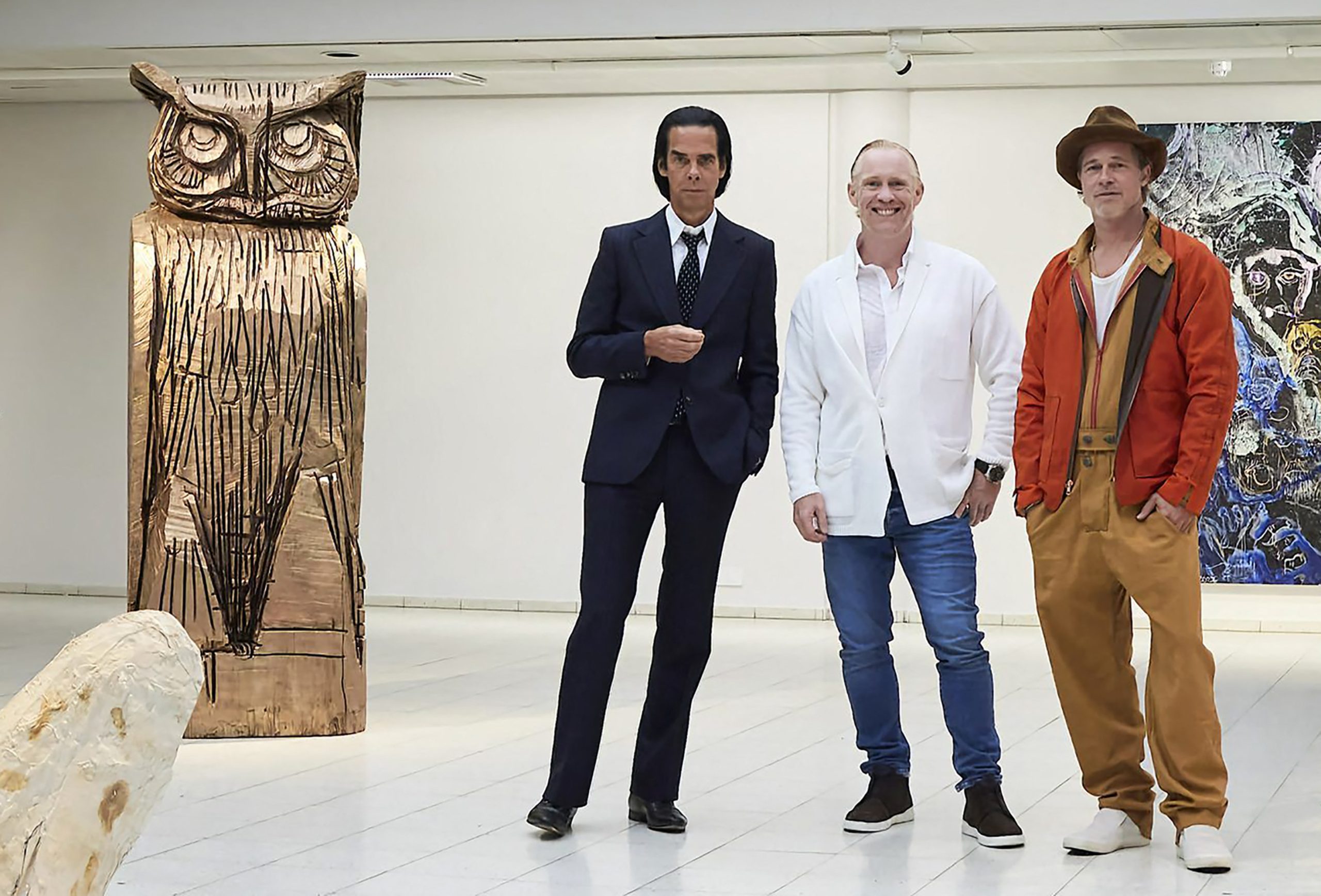 Brad Pitt apresenta obras pela primeira vez numa exposição ao lado de Nick Cave