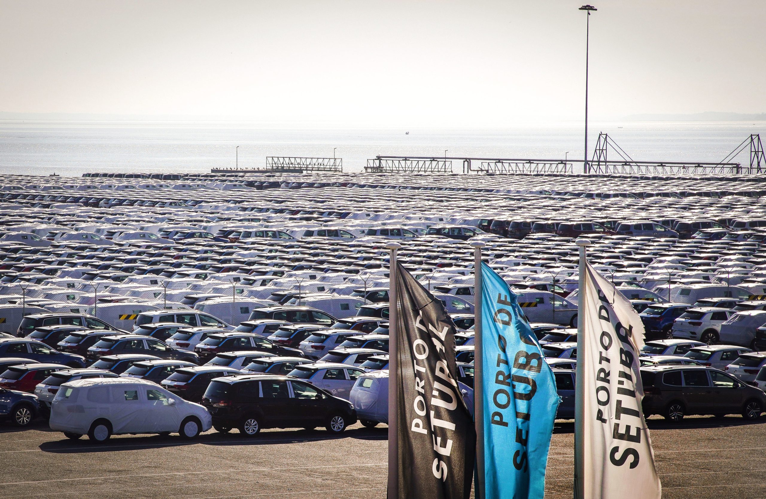 Estivadores em protesto contra carregamento de navio com carros da Autoeuropa