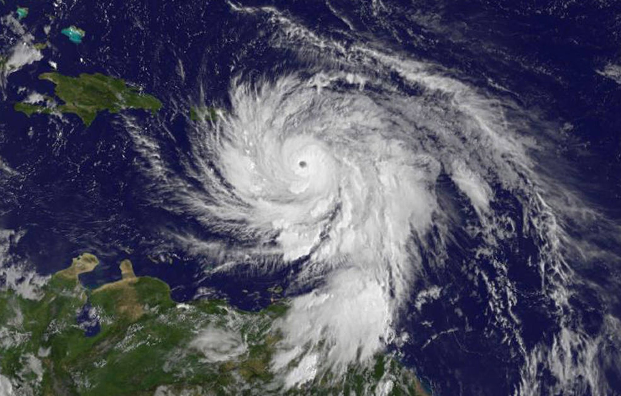 Hurricane Maria moving through the eastern Caribbean Sea