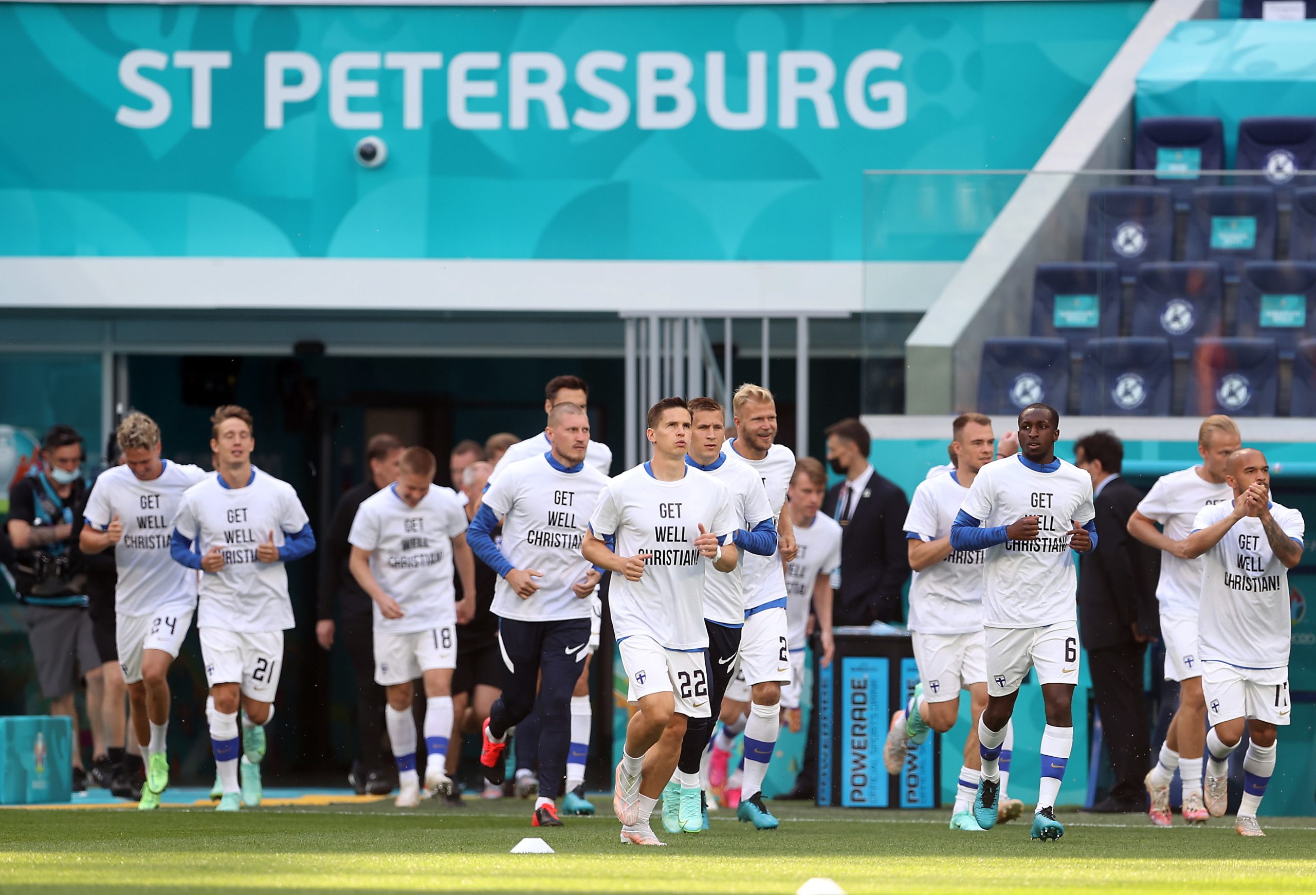 “As melhoras, Christian”. Finlândia mostra apoio a Eriksen antes do jogo com a Rússia