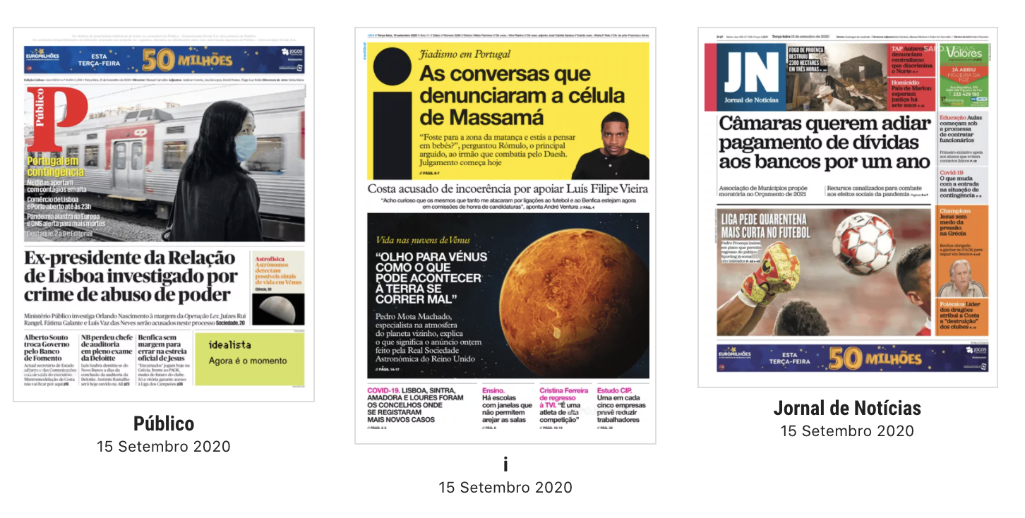 Revista de imprensa: Portugal em contingência e futebol sem público até outubro