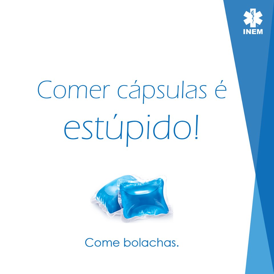 “Comer cápsulas é estúpido”. INEM e PSP explicam porquê (e sim, tornou-se necessário explicar)
