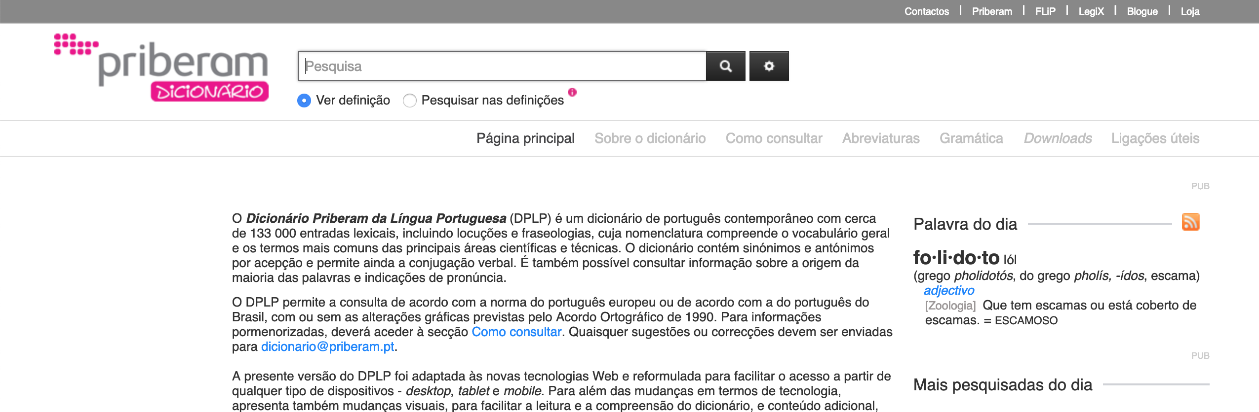 Dicionário ‘online’ Priberam celebra dez anos e mais de 132 milhões de consultas