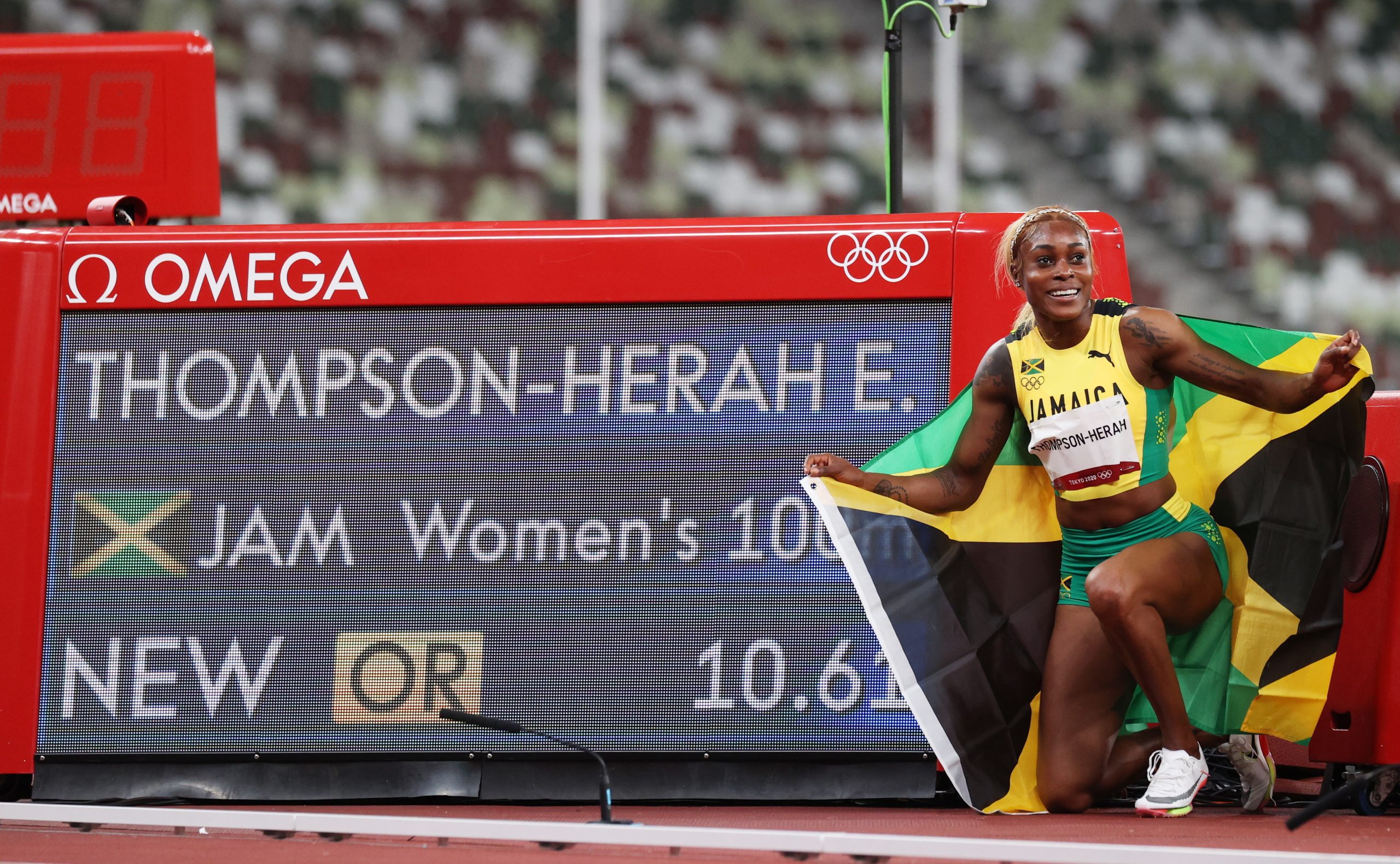 Elaine Thompson revalida título nos 100 metros em ‘tripla’ jamaicana