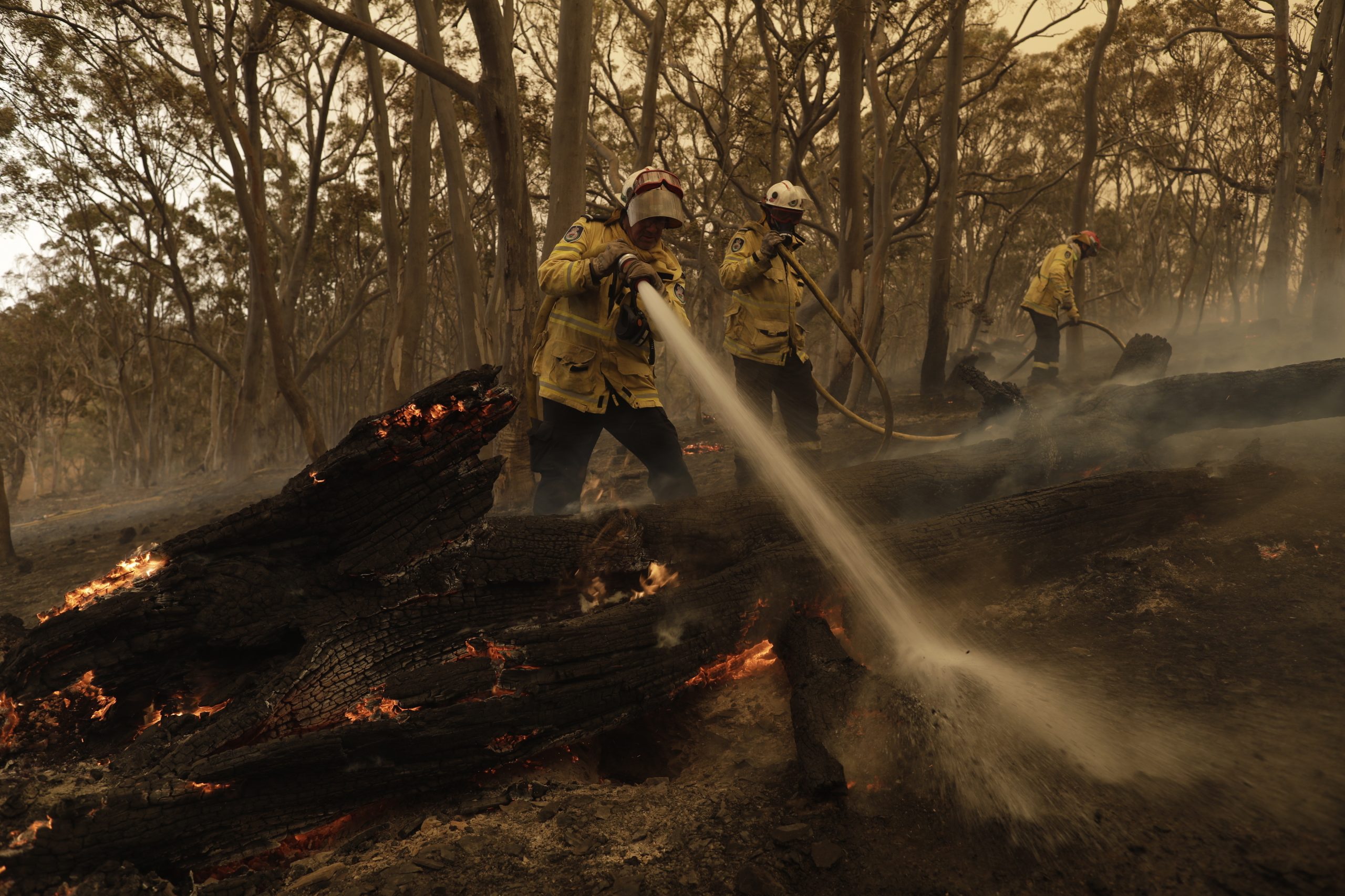 Bombeiros combatem incêndios durante onda de calor na Austrália